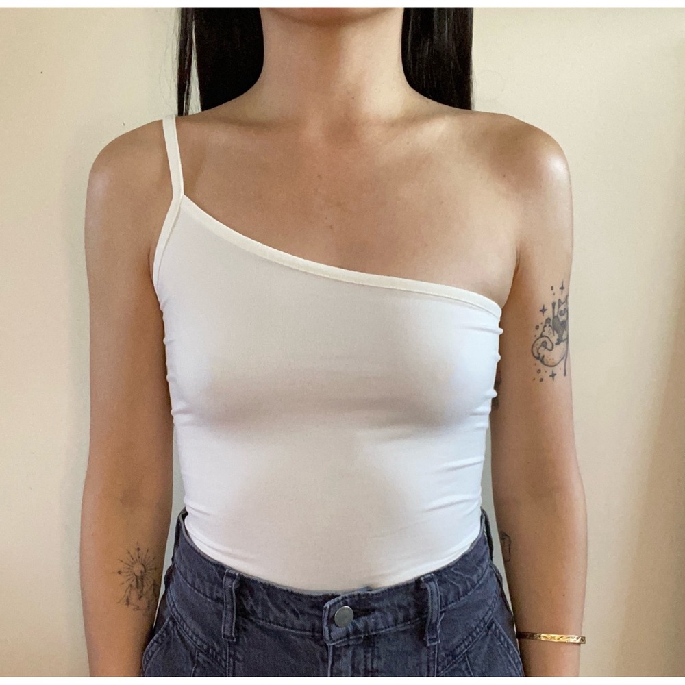 White One-Shoulder Body Suit